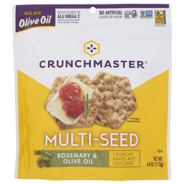 CRUNCHMASTER: Multiseed Rosemary and Olive Oil Crackers, 4 oz
