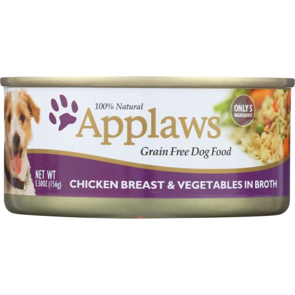 APPLAWS: Chicken Breast with Vegetables in Broth Dog Food, 5.5 oz