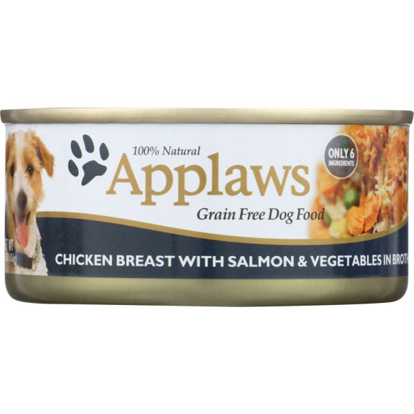 APPLAWS: Chicken Breast with Salmon and Vegetables Dog Food, 5.5 oz