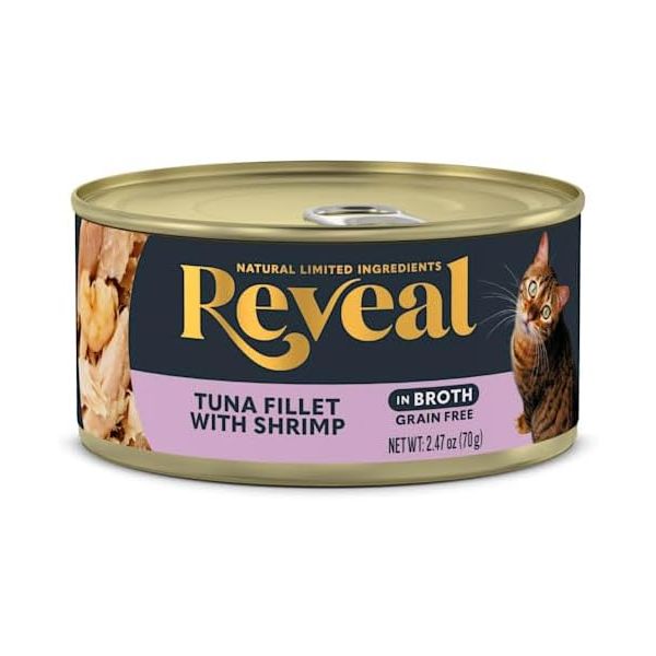 REVEAL: Tuna Fillet with Shrimp in Broth Cat Food, 2.47 oz