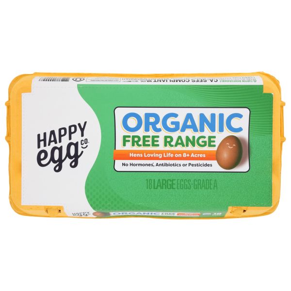 HAPPY EGG: Egg Free Range Org, 18 un