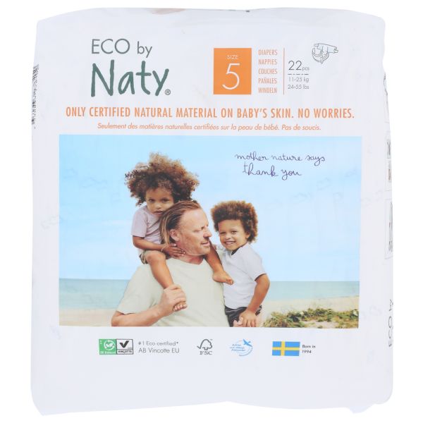 NATY ECO BY NATY: Diapers Size 5, 22 ct