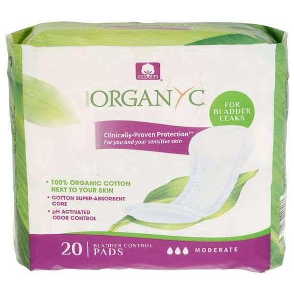 ORGANYC: Moderate Bladder Control Pads, 20 pc