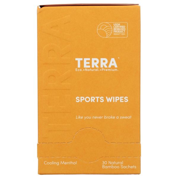 TERRA ORGANICS: Sports Wipes, 30 ea