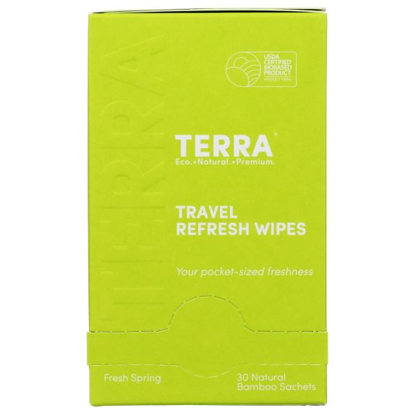 TERRA ORGANICS: Travel Refresh Wipes, 30 ea