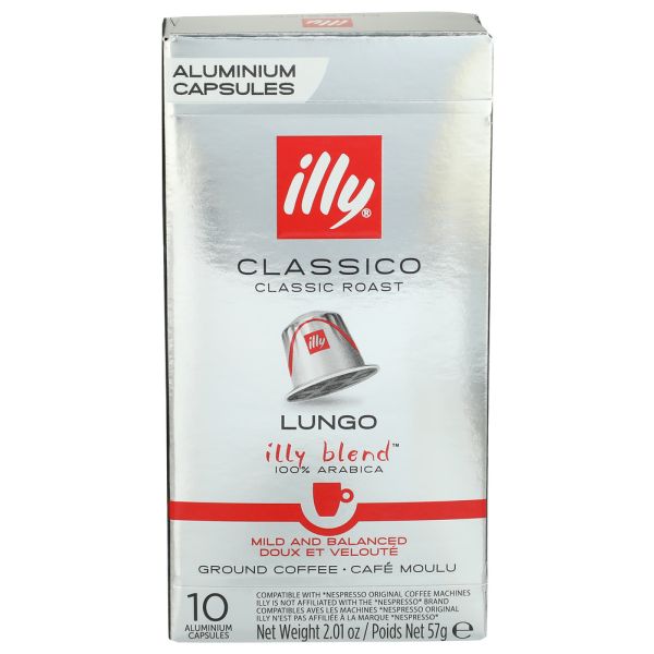 ILLYCAFFE: Lungo Capsules Classico Roast Coffee, 2.1 oz