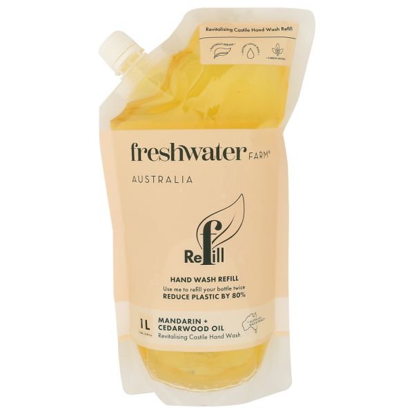 FRESHWATER FARM AUSTRALIA: Mandarin and Cedarwood Hand Wash Refill, 34 fo