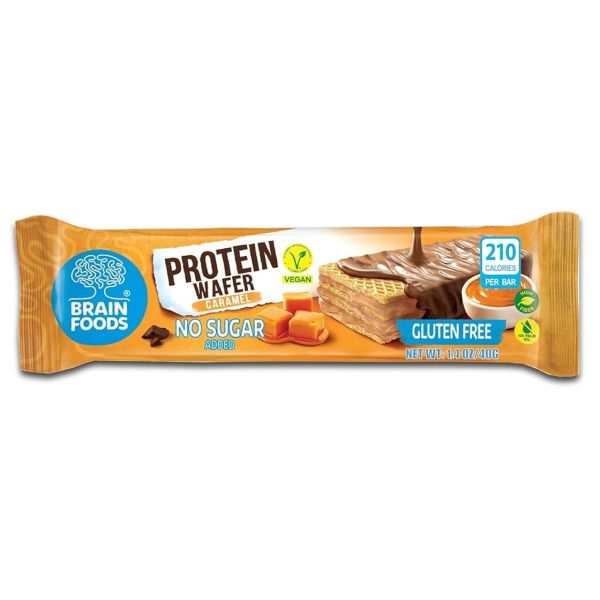 BRAIN FOODS: Caramel Protein Wafer, 1.4 oz