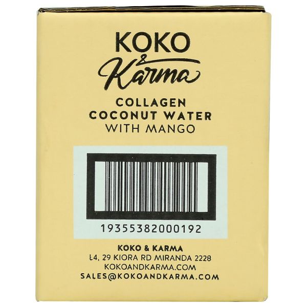 KOKO AND KARMA: Mango Collagen Coconut Water 4Pk, 33.8 fo