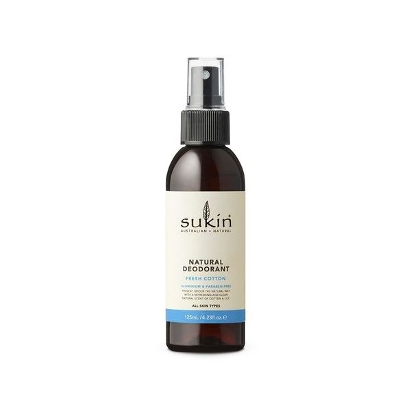 SUKIN: Natural Deodorant Spray Fresh Cotton, 4.23 fo