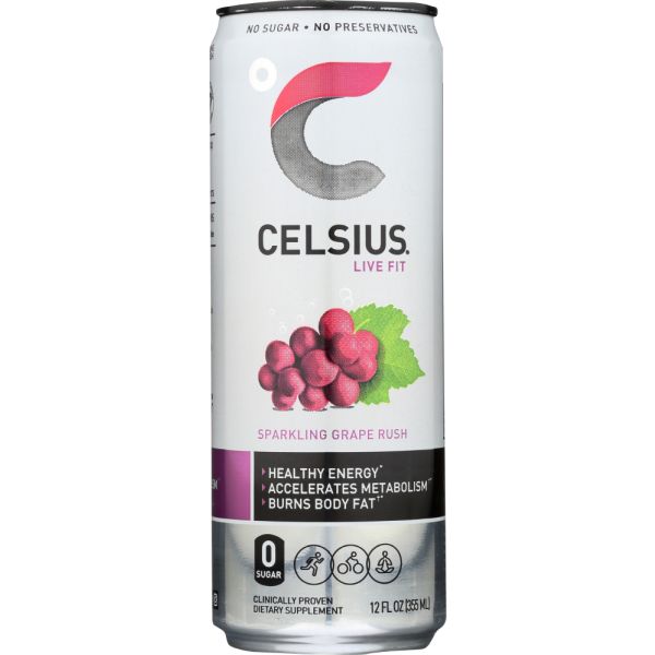 CELSIUS: Live Fit Sparkling Grape Rush, 12 oz
