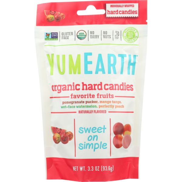 YUMMY EARTH: Organic Candy Drops Gluten Free Freshest Fruit Flavors, 3.3 oz