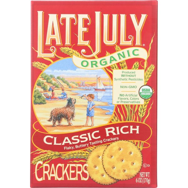 LATE JULY: Organic Crackers Classic Rich, 6 oz