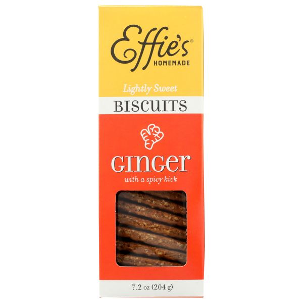 EFFIES HOMEMADE: Ginger With A Spicy Kick Biscuits, 7.2 oz