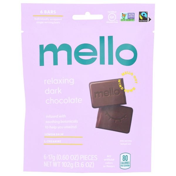 MELLO: Relaxing Dark Chocolate, 3.6 oz