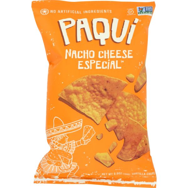 PAQUI: Nacho Cheese Especial Tortilla Chips, 5.5 oz