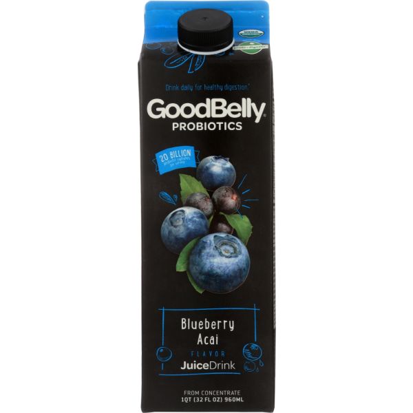 GOOD BELLY: Probiotic Juice Drink Blueberry Acai, 32 oz