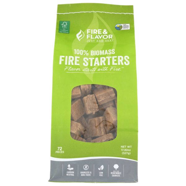 FIRE & FLAVOR: Fire Starter Biomass 72Pc, 72 pc