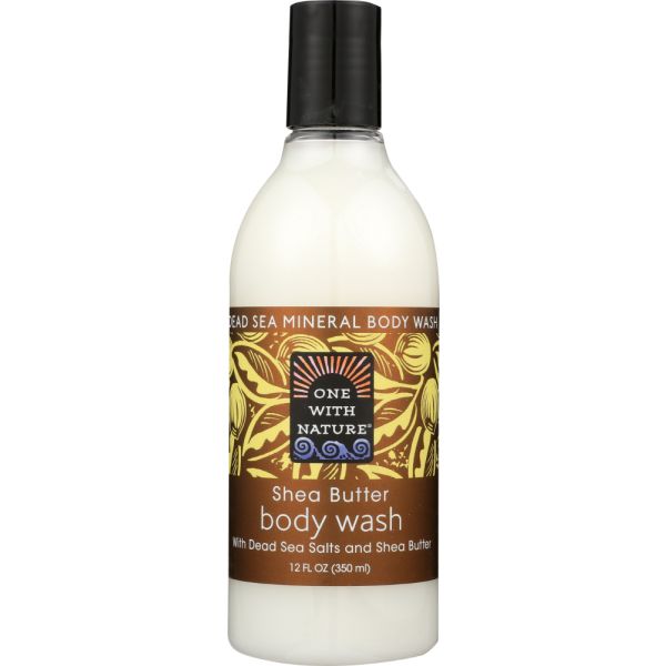 ONE WITH NATURE: Shea Butter Body Wash with Dead Sea Minerals, 12 fl oz