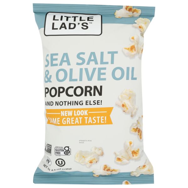 LITTLE LADS: Sea Salt And Olive Oil Popcorn, 4.8 oz