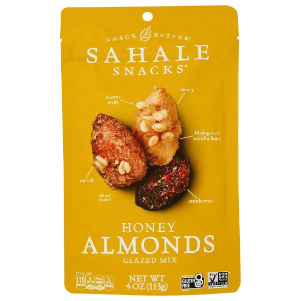 SAHALE SNACKS: Honey Almonds Glazed Mix Nut, 4 oz