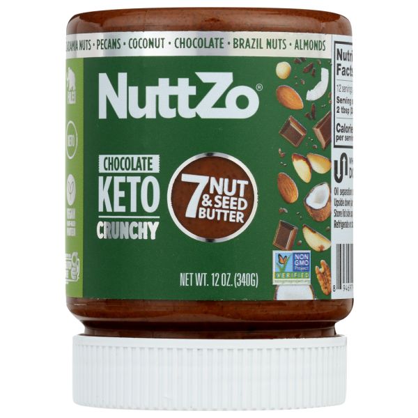 NUTTZO: Chocolate Keto Crunchy Spread, 12 oz