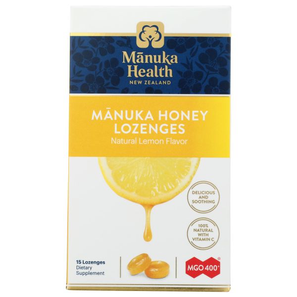 MANUKA HEALTH: Lozenge Hny & Lemon, 15 pc