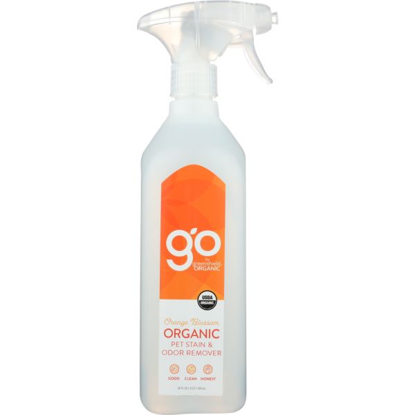 GO BY GREENSHIELD ORGANIC: Organic Pet Stain and Odor Remover in Orange Blossom, 26 fo