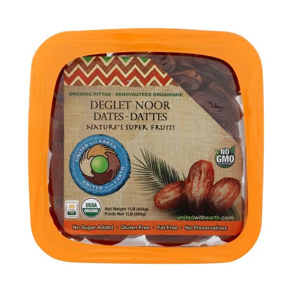 UNITED WITH EARTH: Organic Deglet Noor Pitted Dates, 1 lb