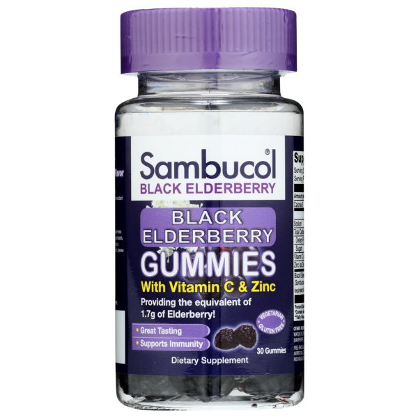 SAMBUCOL: Black Elderberry Gummies, 30 pc