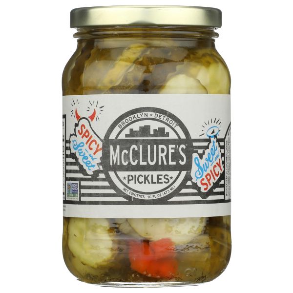 MCCLURES: Sweet And Spicy Slice Pickles, 16 oz