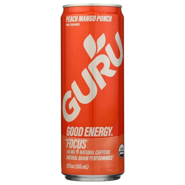 GURU: Peach Mango Punch Energy Drink, 12 fo