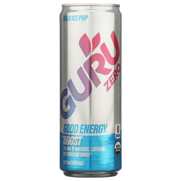 GURU: Organic Zero Good Energy Boost Wild Ice Pop, 12 fo