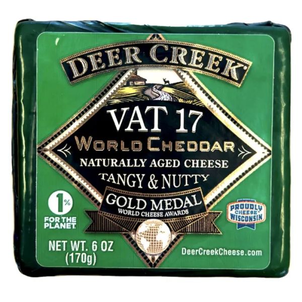 DEER CREEK: Vat 17 World Cheddar, 6 oz