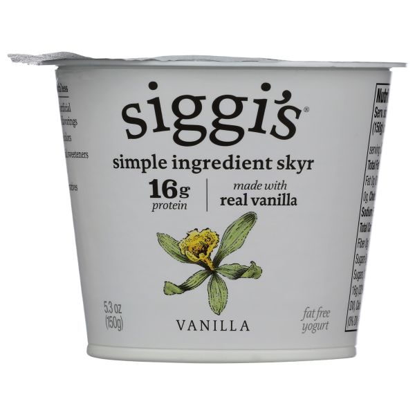 SIGGI'S: Skyr Non-Fat Yogurt Vanilla, 5.3 oz