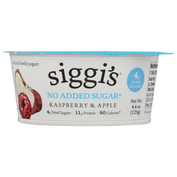 SIGGIS: No Added Sugar Raspberry and Apple Yogurt, 4.40 oz