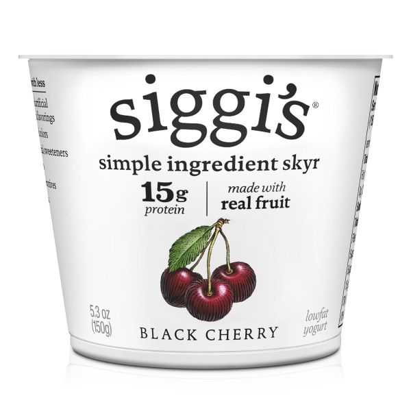 SIGGIS: 2% Milkfat Strained Low-Fat Black Cherry Yogurt, 5.3 oz