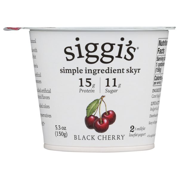SIGGIS: 2% Milkfat Strained Low-Fat Black Cherry Yogurt, 5.3 oz