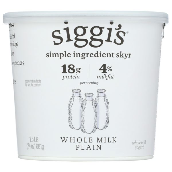 SIGGIS: 4% Whole Milk Strained Yogurt Plain, 24 oz