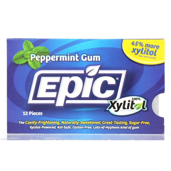 Epic Dental Peppermint Xylitol Gum, 12 Pc