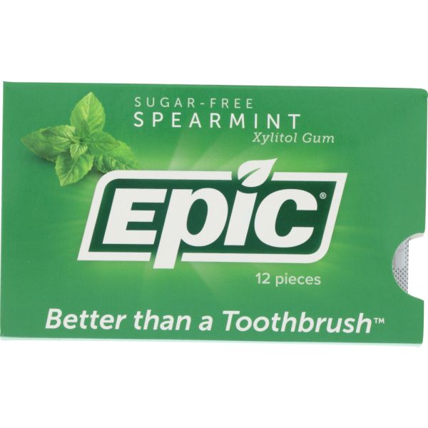 EPIC DENTAL: Gum Spearmint Xylitol, 12 pc