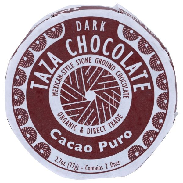 TAZA CHOCOLATE: Organic Chocolate Mexicano Disc Cacao Puro, 2.7 oz