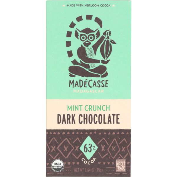MADECASSE: Mint Crunch Dark Chocolate, 2.64 oz