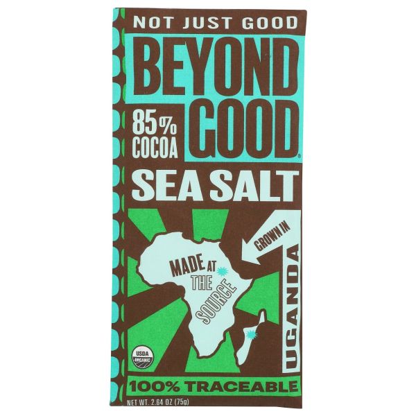 BEYOND GOOD: 85% Chocolate Bar with Sea Salt, 2.64 oz