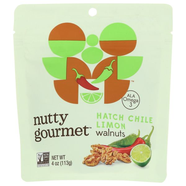 THE NUTTY GOURMET: Walnuts Hatch Chile Limon, 4 OZ