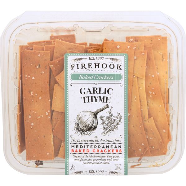 FIREHOOK: Garlic Thyme Baked Cracker, 8 oz