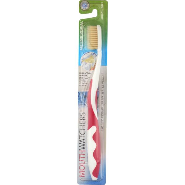 MOUTH WATCHERS: Toothbrush Adult Manual Red, 1 ea