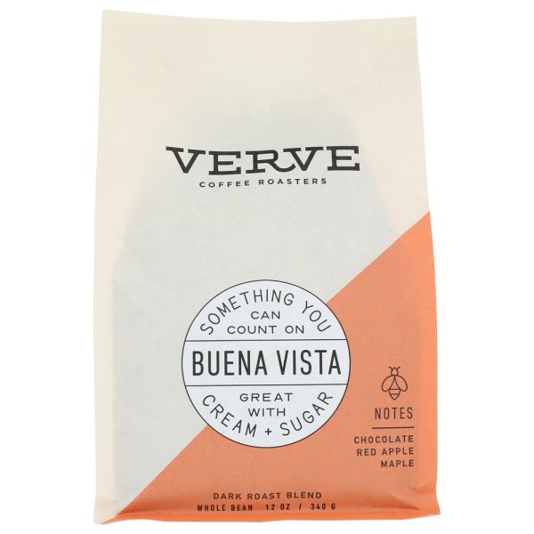 VERVE COFFEE ROASTERS: Buena Vista Dark Roast Whole Bean Coffee, 12 oz