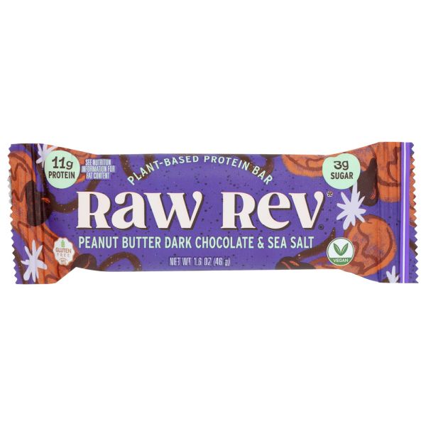 RAW REVOLUTION: Bar Peanut Butter Dark Chocolate & Sea Salt, 1.6 oz