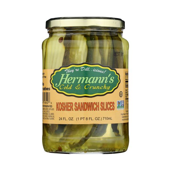 HERMANNS: Pickle Kosher Sndwch Slcs, 24 oz